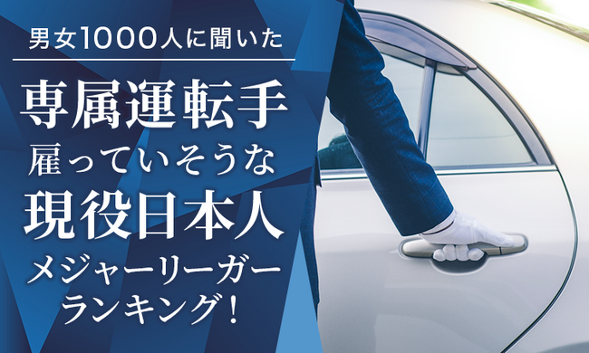 【男女1000人に聞いた】専属運転手を雇ってそうな現役日本人メジャーリーガーランキング!