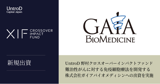 UntroD野村クロスオーバーインパクトファンド、難治性がんに対する免疫細胞療法を開発する株式会社ガイアバイオメディシンへの出資を実施
