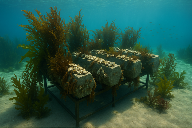 海藻や付着生物が育ちやすい“有機体ブロック”を発表