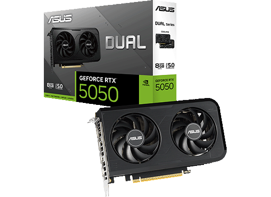 ASUSから、GeForce RTX 5050 デュアルファン搭載グラフィックボード『DUAL-RTX5050-O8G』発売