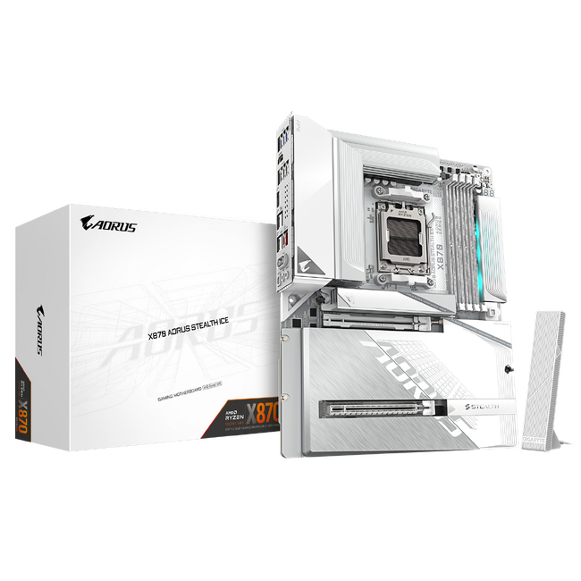 GIGABYTEより、AMD チップセット搭載「X870 AORUS STEALTH ICE」および「B850 AORUS STEALTH ICE」背面配線ATX マザーボード２製品発売