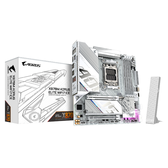 GIGABYTEより、AMD X870チップセット搭載、Micro-ATX マザーボード「GIGABYTE X870M AORUS ELITE WIFI7 ICE」発売
