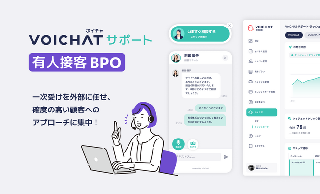 Web接客ツール『VOICHATサポート』にて、BPOプラン提供開始