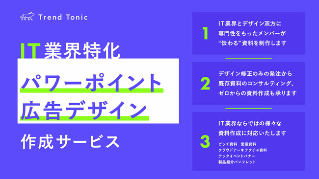 中堅中小企業むけ「パワーポイントスライド・広告デザイン作成代行サービス」を正式リリース！ 法人営業とITビジネスの知見を活かした 