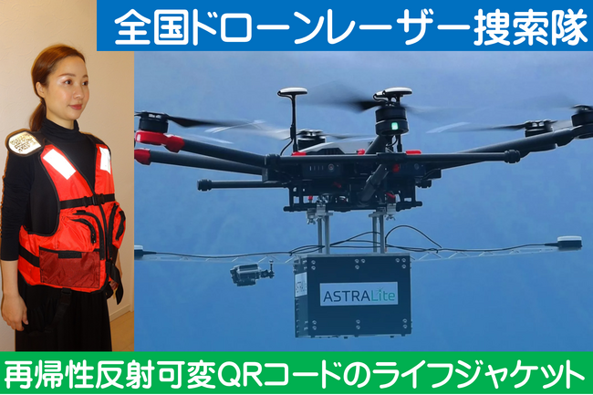 「再帰性反射可変QRコードのライフジャケット」南海トラフ大地震で人命救助に役立つ!