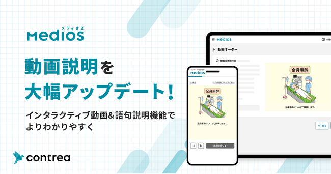 動画説明をインタラクティブに！患者さんの理解度を高める新機能を追加　Contrea株式会社