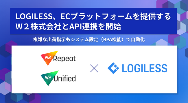 LOGILESS、ECプラットフォームを提供するW2株式会社とAPI連携を開始