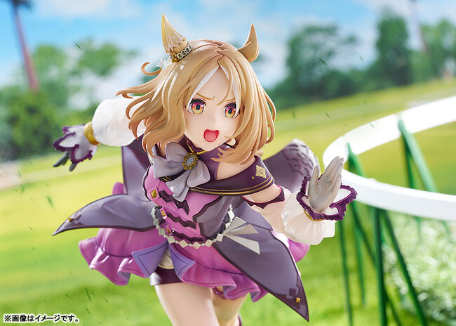 ゲーム『ウマ娘 プリティーダービー』より「ナリタトップロード」を、SSRサポートカード[桃色のバックショット]をモチーフにした姿で立体化。