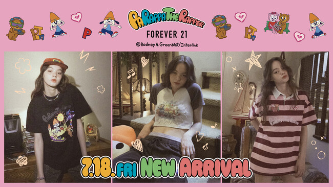 90年代のカルチャーが蘇る！「FOREVER 21」×「パラッパラッパー」コラボレーションアイテムが7月18日(金)に販売開始！