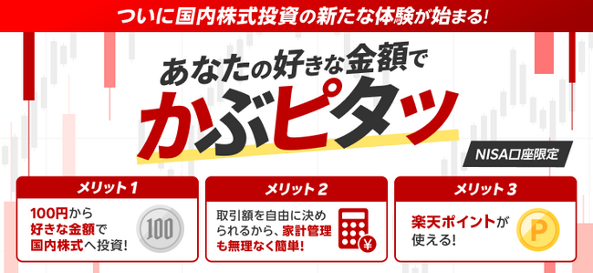 楽天証券、7月16日（水）より「かぶピタッ(TM)」サービス開始