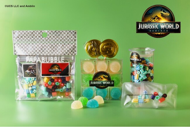 映画『ジュラシック・ワールド／復活の大地』の壮大な世界観を表現したキャンディやグミが登場！PAPABUBBLEの全国店舗及び公式サイトにて 7月17日（木）より発売