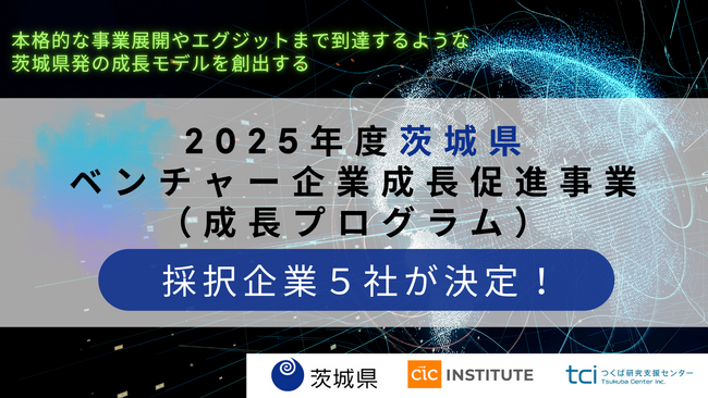 2025年度茨城県「ベンチャー企業成長促進事業（成長プログラム）」採択企業決定