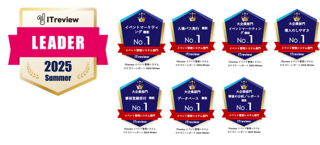 「SHANON MARKETING PLATFORM」が「ITreview Grid Award 2025 Summer」のイベント管理システム部門において最高位の「Leader」を24期連続受賞