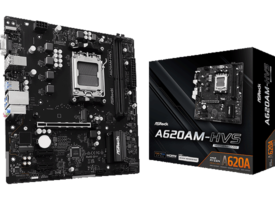 ASRockから、AMD A620Aチップセット搭載 MicroATXマザーボード『A620AM-HVS』発売