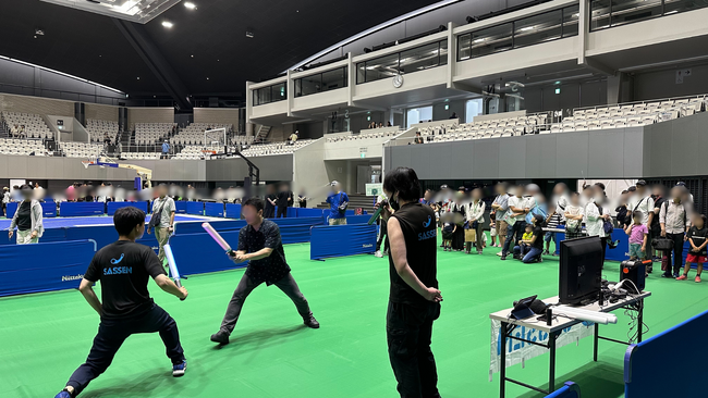 駒沢体育館リニューアル記念イベントにてサイバーチャンバラSASSEN（サッセン）体験ブースを出展！1日で300名超が体験、車椅子の方も参加可能なデジタルチャンバラに歓声！