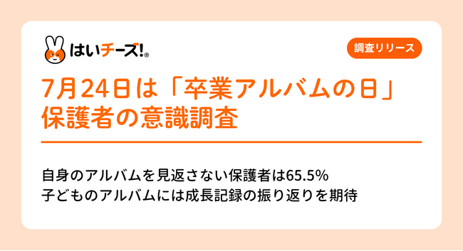 そのアルバム、誰のために残していますか?7月24日は「卒業アルバムの日」