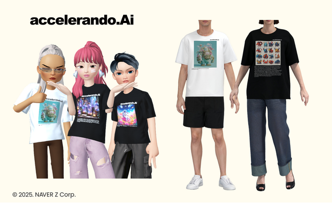 生成AIと人によるデザインファッションコンテスト「accelerando.Ai CONTEST #11 - Tshirts」受賞20作品がリアルクローズとZEPETOアイテムにて同時販売開始！