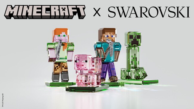 Swarovskiクリスタルで輝くMinecraftのキャラクターたち