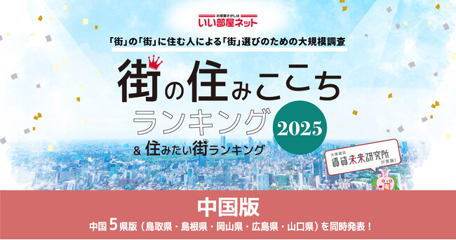 いい部屋ネット　街の住みここち＆住みたい街ランキング2025＜鳥取県版＞ランキング発表