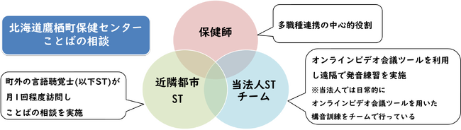 保健師、言語聴覚士と、遠隔地の言語聴覚士チームがオンラインビデオ会議ツールを用いて協働して介入を行った機能性構音障害の一例を報告