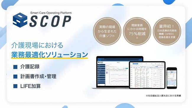 スマート介護プラットフォーム「SCOP」、福祉用具情報システム（TAIS）コードを取得