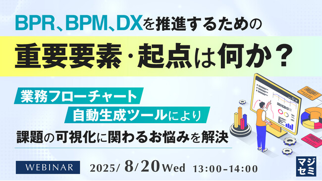 『BPR、BPM、DXを推進するための重要要素・起点は何か？』というテーマのウェビナーを開催