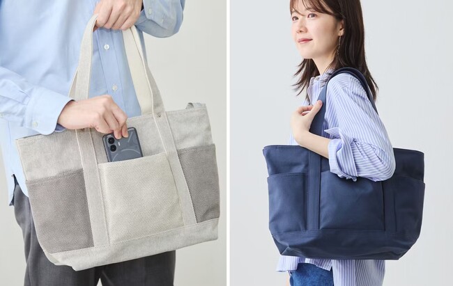 岡山の帆布工場「倉敷帆布」が手掛ける、「6ポケット2way帆布トート」販売開始。手さげ&肩掛けの2wayバッグ