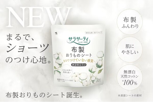おりものシートのパイオニア『サラサーティ』史上初！*¹まるでつけていないような感覚の”布製シート”誕生