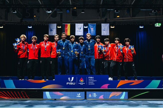 【フェンシング】FISUワールドユニバーシティゲームズ（2025/ライン・ルール）男子フルーレ団体で銅メダル獲得！