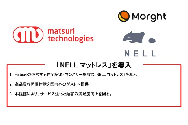 【寝具ブランド「NELL マットレス」を提供する株式会社Morghtと業務提携】宿泊の根幹体験である睡眠の質を底上げ