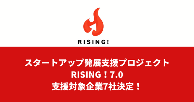 スタートアップ発展支援プロジェクト「RISING！7.0」支援企業7社が決定！万博を契機に注目を集める大阪・関西で、グローバルな活躍をめざす起業家を育成