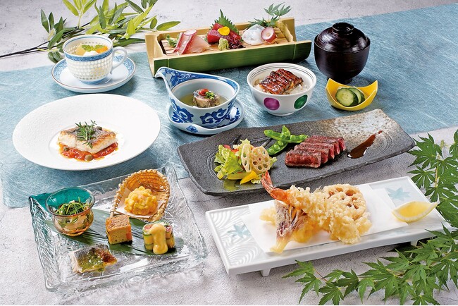 【明治記念館】“夏を涼し気に乗り切る清涼感溢れるメニューを期間限定でご提供します”　「夕涼み会席（12,000円・税サ込）」とテイクアウトの「納涼弁当（3,500円・税込）」で真夏の涼をお取りください