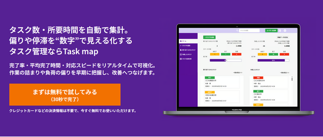タスク数・所要時間を自動で集計。偏りや停滞を“数字”で見える化するタスク管理分析ツール「Taskmap（タスクマップ）」が正式リリース