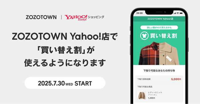 【Yahoo!ショッピング】「ZOZOTOWN Yahoo!店」で洋服の下取りサービス「買い替え割」の利用が可能に