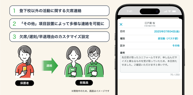 小中学校向け保護者連絡サービス「tetoru（テトル）」、プレミアムプランに新機能「欠席連絡カスタマイズ」を搭載！2026年4月提供開始予定