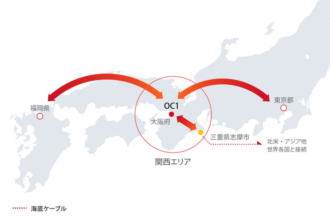 アルテリアの光ファイバーがオプテージ曽根崎データセンター（OC1）に入線決定