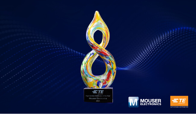 マウザー、TE Connectivityの「Global High Service Distributor of the Year Award」を11年連続で受賞