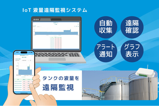 タンクの液量をスマホやPCで確認できる「IoT液量遠隔監視システム」発表