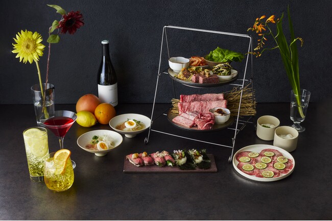 新感覚の焼肉アフタヌーンティーが夏仕様になって新登場。肉寿司、豪華3種が食べ放題！ 「肉タヌーンティー～爽やかな夏の贅沢～」 