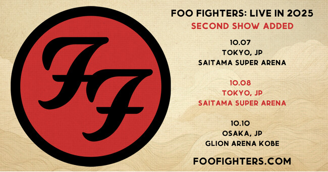 FOO FIGHTERS|フーファイターズ 東京追加公演明日より一般発売開始!