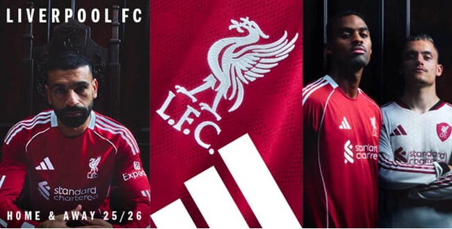 アディダスとリバプールFCが2025/2026シーズン　新ホーム＆アウェイユニフォームを発表　13年ぶりのパートナーシップ再開を記念し、クラブのDNAと伝統を表現したユニフォームが登場