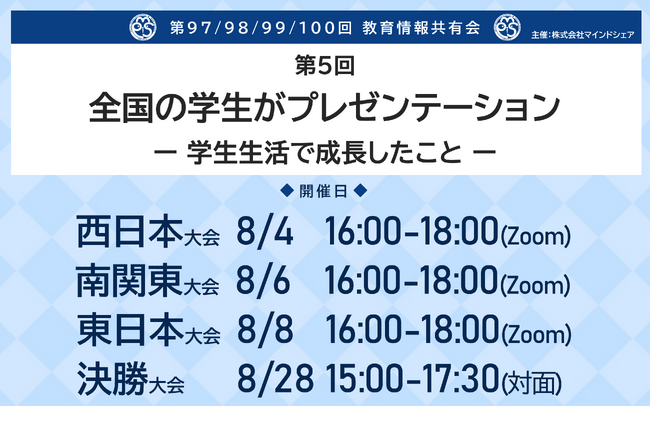 全国から20人の学生が語る「成長の軌跡」～大学・短大・専門職大学・専門学校の学生によるプレゼン大会を開催～