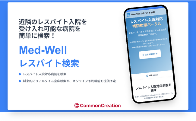 レスパイト入院の利用促進を目指して！レスパイト入院ができる病院を検索できるポータルサイト「Med-Well レスパイト検索」を公開