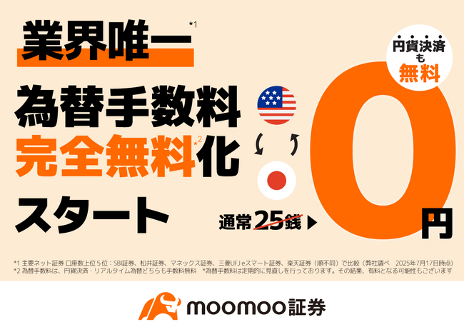 moomoo証券、業界初※の為替手数料完全無料化を実現