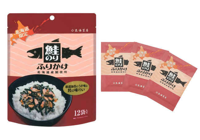 北海道産の鮭を使用した北海道地域限定商品第2弾 山本海苔店 「海苔ふりかけ 北海道鮭　12袋入」7月21日発売