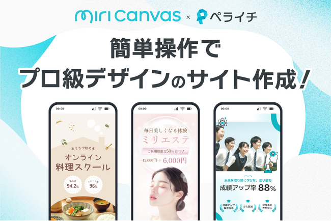 業種別“ぴったりデザイン”が選び放題!ミリキャンバス×ペライチオリジナルテンプレ登場