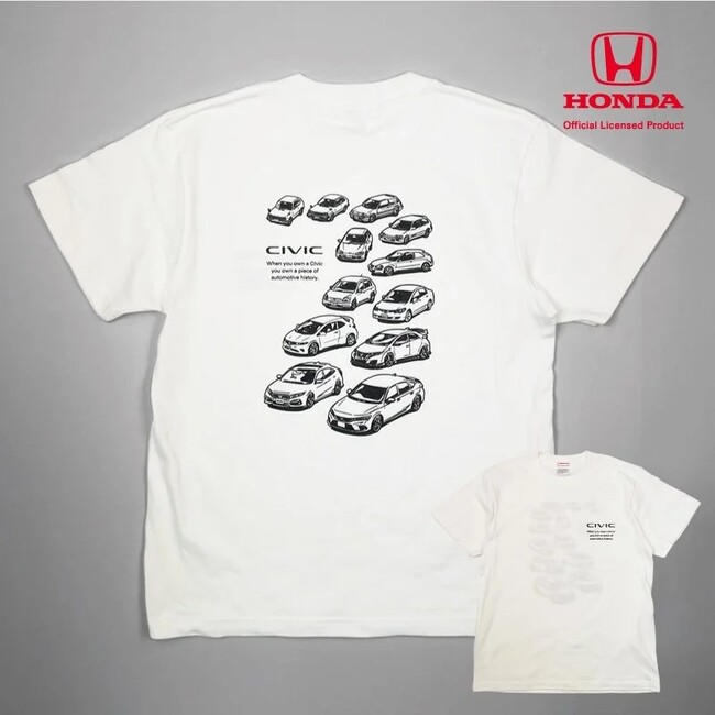 「歴代 Honda シビック」デザインTシャツ「丹波屋栃木くらしっく」にて取扱開始！