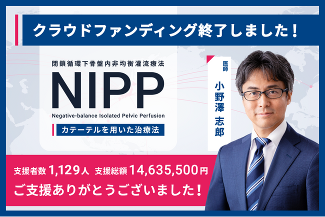 1,129名の支援で総額14,635,500円達成！医療系クラウドファンディングが終了