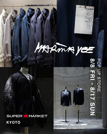 スーパー エー マーケット 京都では、8月8日（金）から8月17日（日）の期間中、〈MARINA YEE（マリナイー）〉のPOP UP STOREを限定開催。