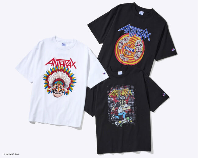 チャンピオン、スラッシュメタルのレジェンド「ANTHRAX」オフィシャルライセンスによる限定アイテムを発売